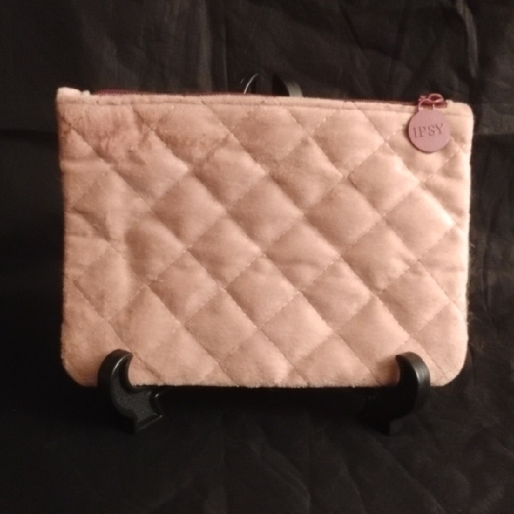 Ipsy Velvet Quilted Blush Pink Pouch